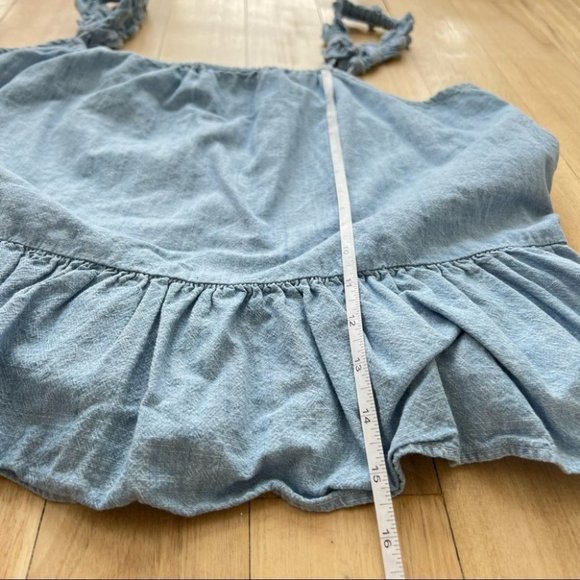 Madewell Sunshower ruffle sleeveless chambray cami - Picture 5 of 6